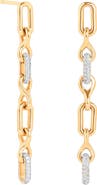 Astrid & Miyu Pavé Chain Link Linear Drop Earrings