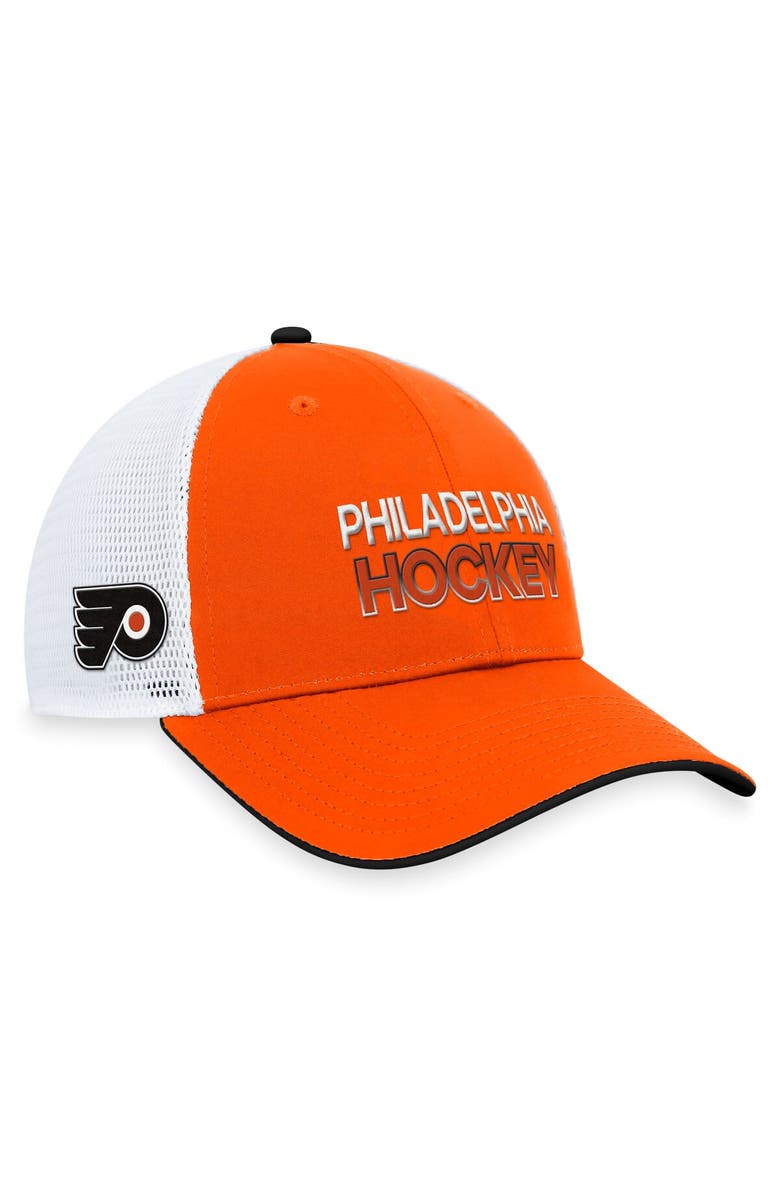 FANATICS Men's Fanatics Branded  Orange Philadelphia Flyers Authentic Pro Rink Trucker Adjustable Hat, Main, color, 