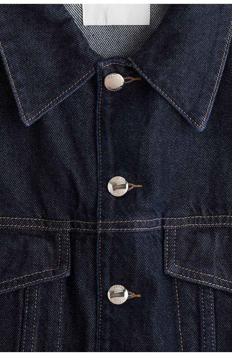 H&M Cropped Denim Waistcoat, Alternate, color, Dark Denim Blue