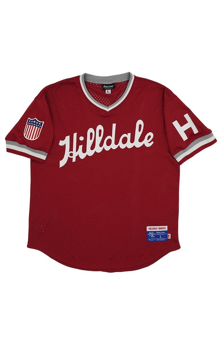 RINGS & CRWNS Men's Rings & Crwns Red Hilldale Club Mesh Replica V-Neck Jersey, Alternate, color, Red