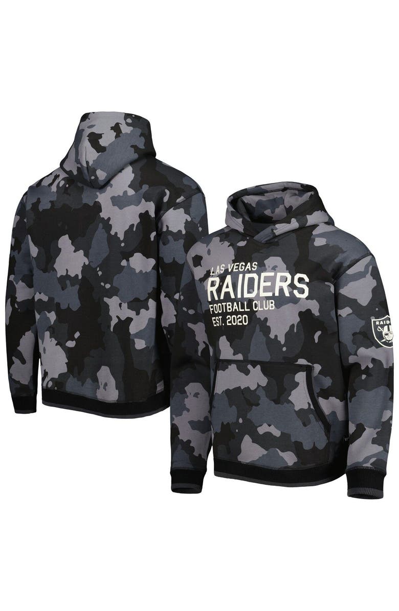THE WILD COLLECTIVE Men's The Wild Collective Black Las Vegas Raiders Camo Pullover Hoodie, Main, color, Black