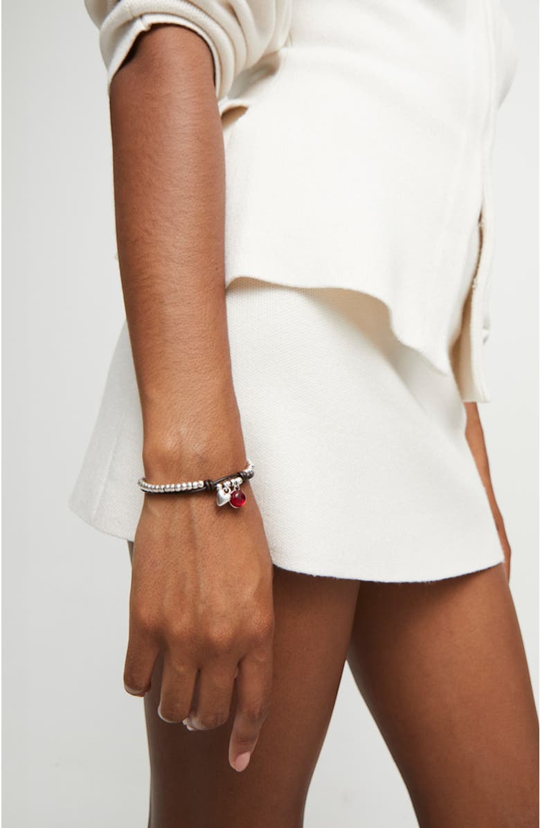 UNODE50 Red Murano Bead Strap, Alternate, color, Silver