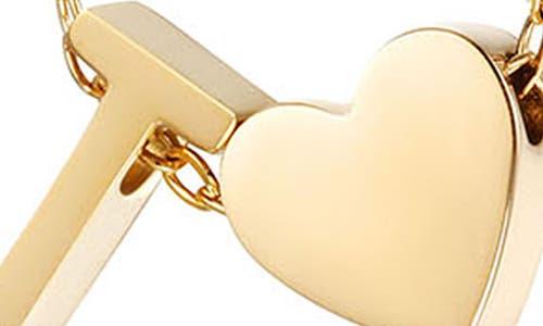 Jane Basch Designs Initial Heart Pendant Necklace In Gold