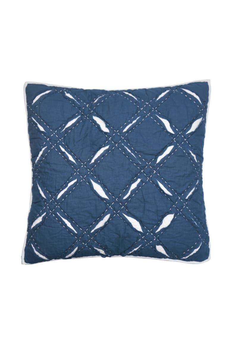 Parker Indigo Cotton Euro Sham 26" x 26", Main, color, Blue