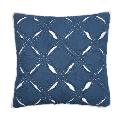 Parker Indigo Cotton Euro Sham 26" x 26"