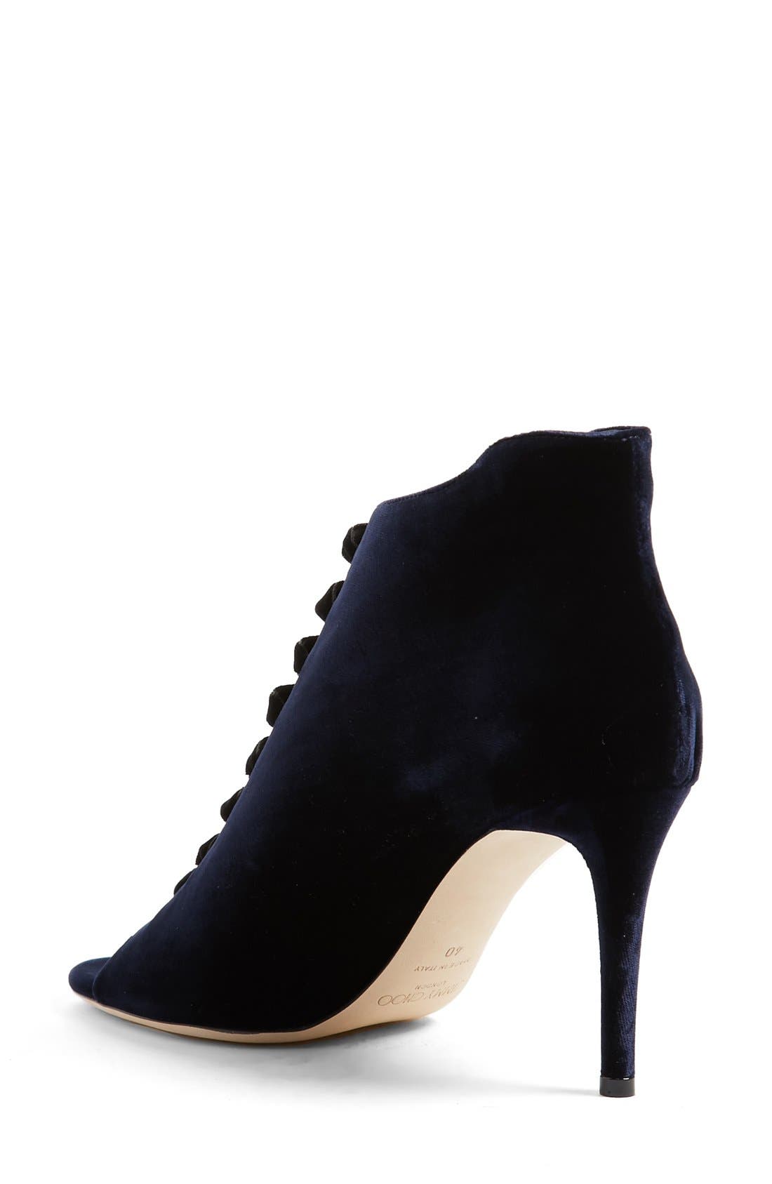 Jimmy Choo 'Mavy' Lace-Up Peep Toe Bootie, Alternate, color, 