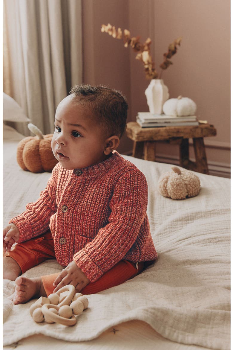 Little Pumpkin Cardigan, Alternate, color, ORANGE