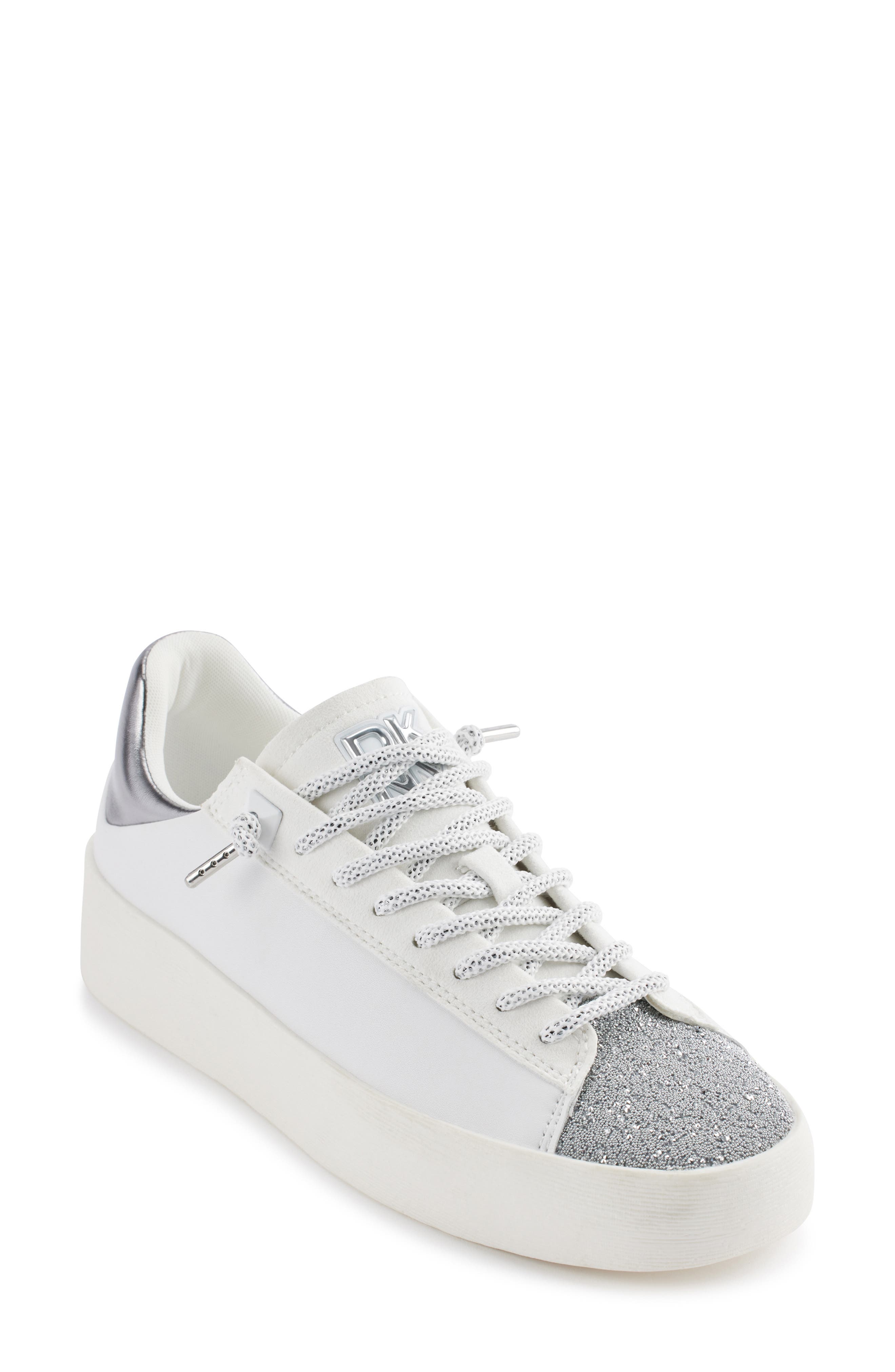 DKNY Ginali Metallic Sneaker, Main, color, White