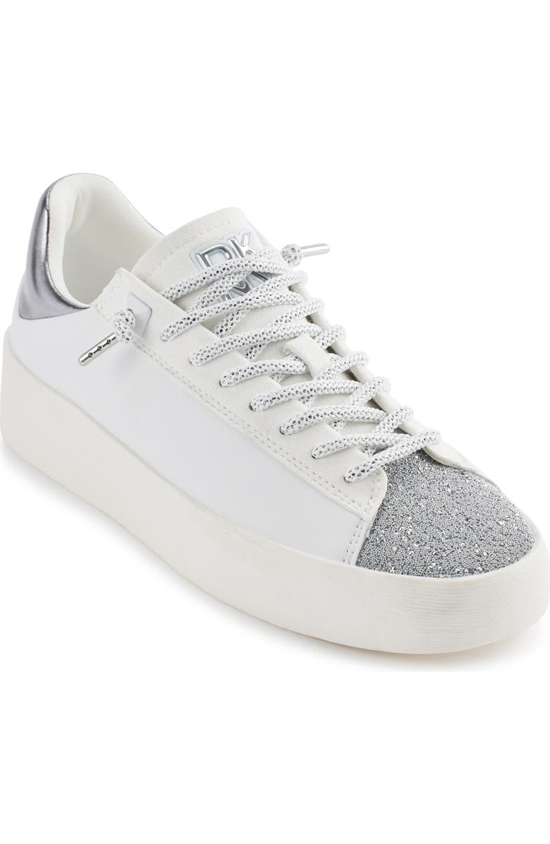 DKNY Ginali Metallic Sneaker, Main, color, White