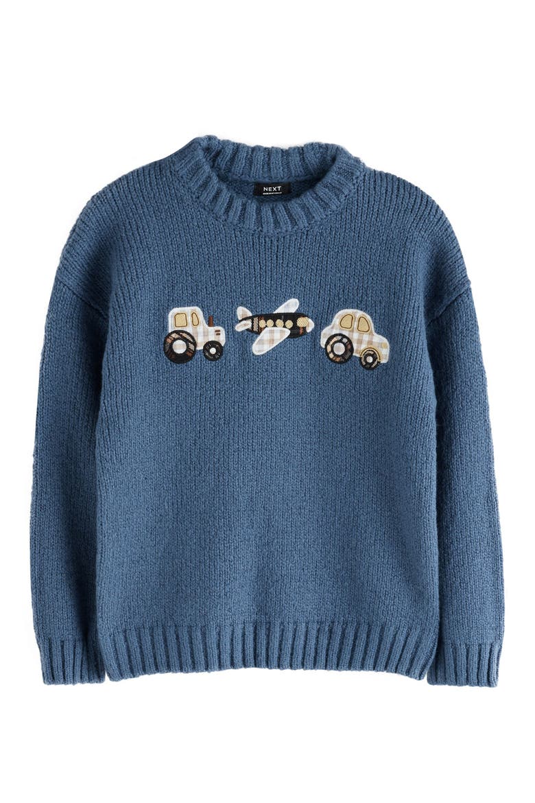 Kids' Transport Embroidered Sweater, Main, color, BLUE