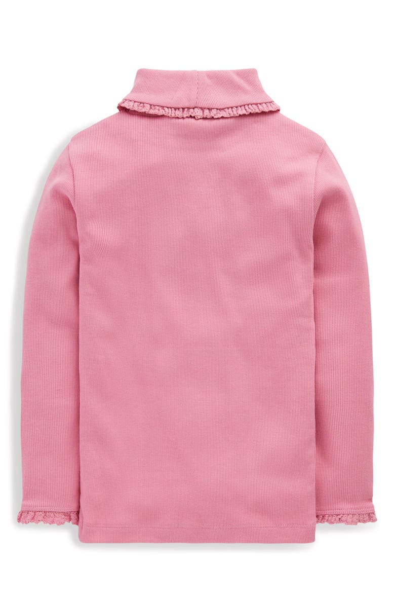 Mini Boden Kids' Rib Turtleneck Shirt, Alternate, color, Pink Haze