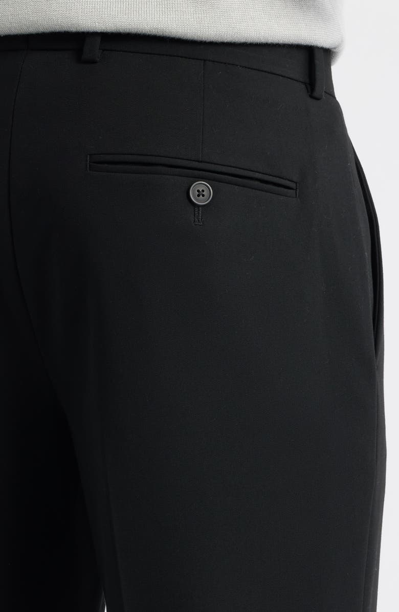 Open Edit Slim Fit Solid Flat Front Stretch Suit Pants, Alternate, color, Black