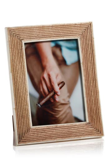 Zodax Ribbed Wood Photo Frame In Brown