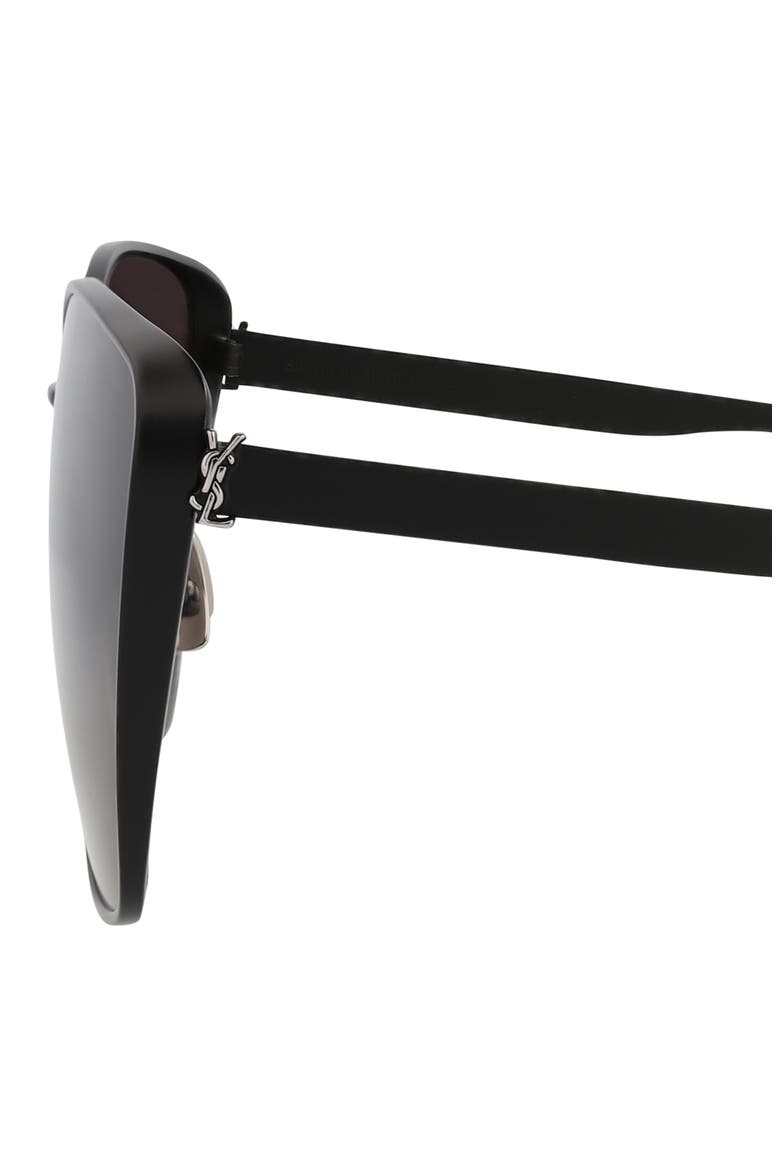 62mm Cat Eye Sunglasses, Alternate, color, BLACK BLACK BLACK