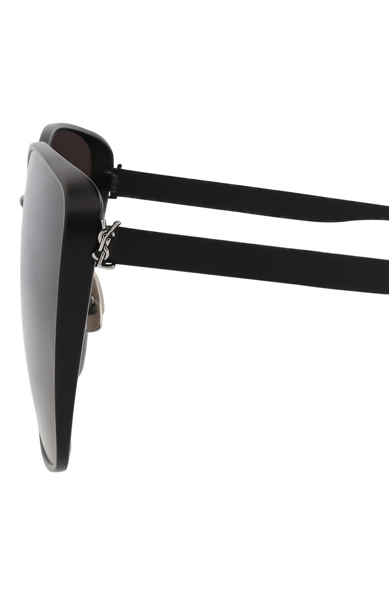 Saint Laurent 62mm Cat Eye Sunglasses, Alternate, color, Black Black Black