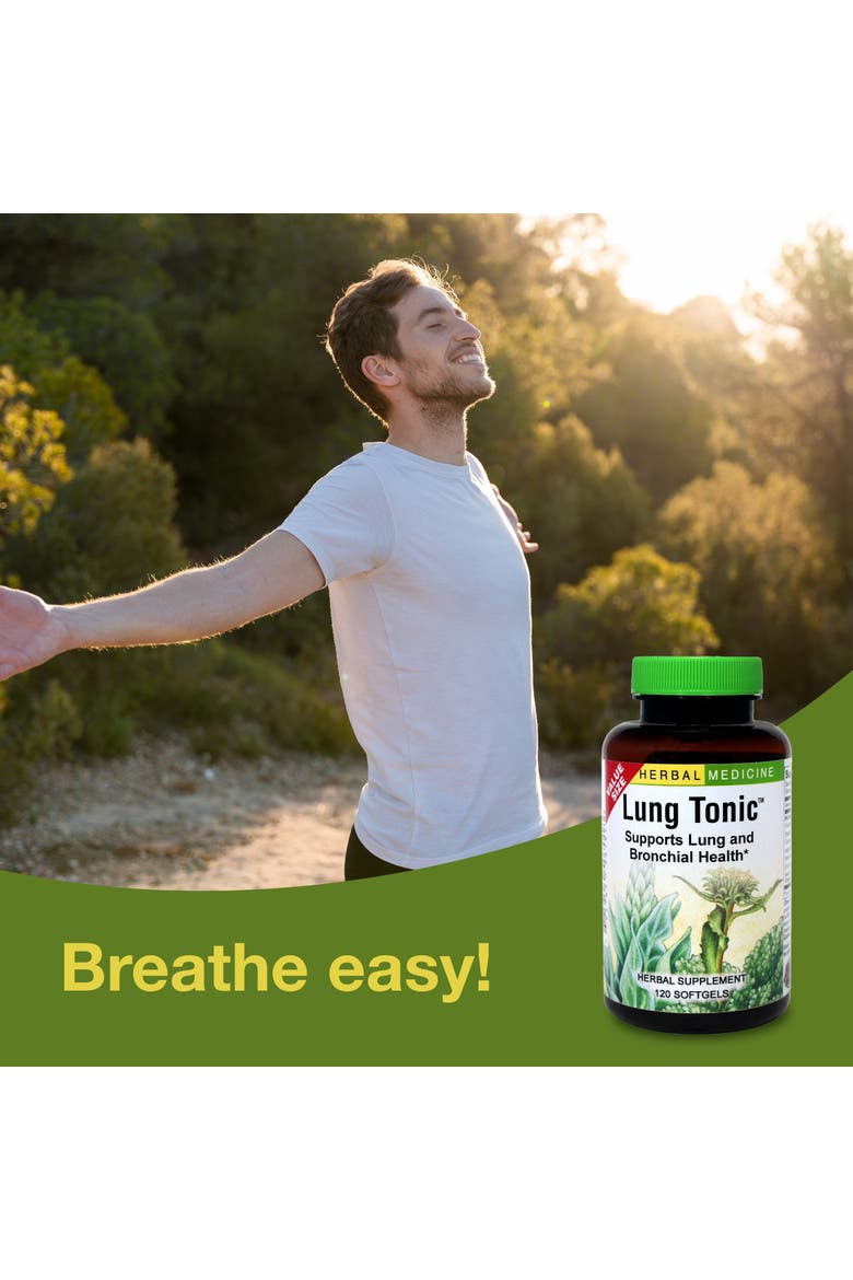 Lung Tonic - Lung Supplement for Bronchial Support - Healthy Breathing Support with Mullein, Horehound & Grindelia - 120 Softgels, Alternate, color, No Color