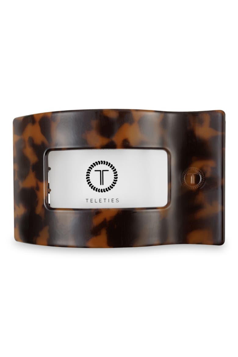 Medium Flat Rectangle Hair Clip, Alternate, color, TORTOISE