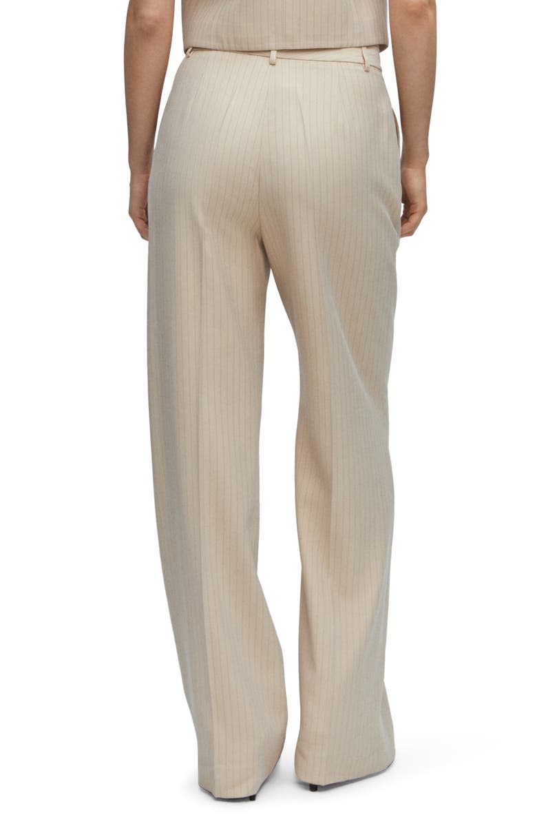 MANGO Pinstripe Wide Leg Trousers, Alternate, color, 