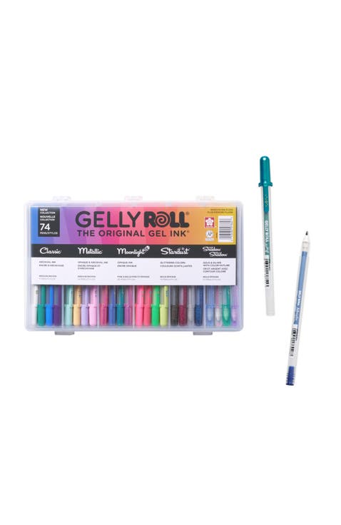 Gelly Roll Gel Pens Gift Set, Assorted Colors, 74 Pack.