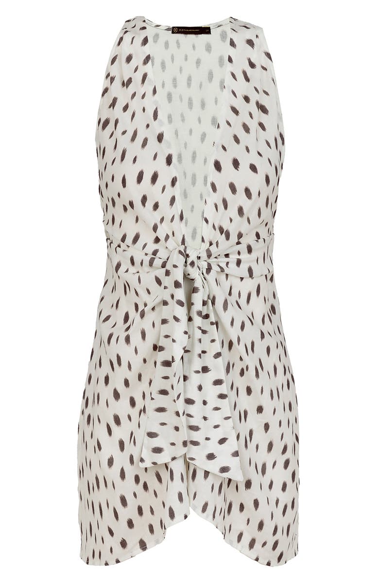 ViX Paula Hermanny Mita Cover-Up Minidress, Alternate, color, Ivory Multi