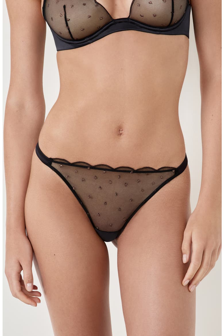 Divine Rhinestone Thong, Main, color, BLACK