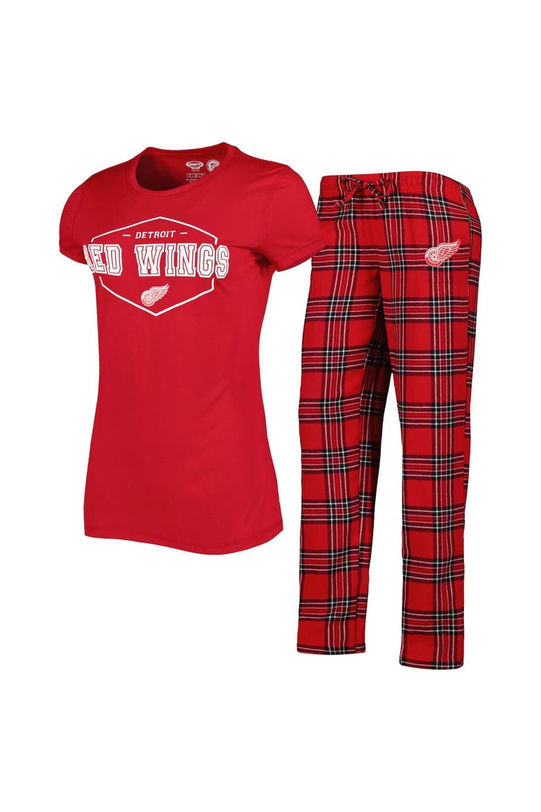 Women's Concepts Sport Red/Black Detroit Red Wings Badge T-Shirt & Pants Sleep Set, Alternate, color, Red