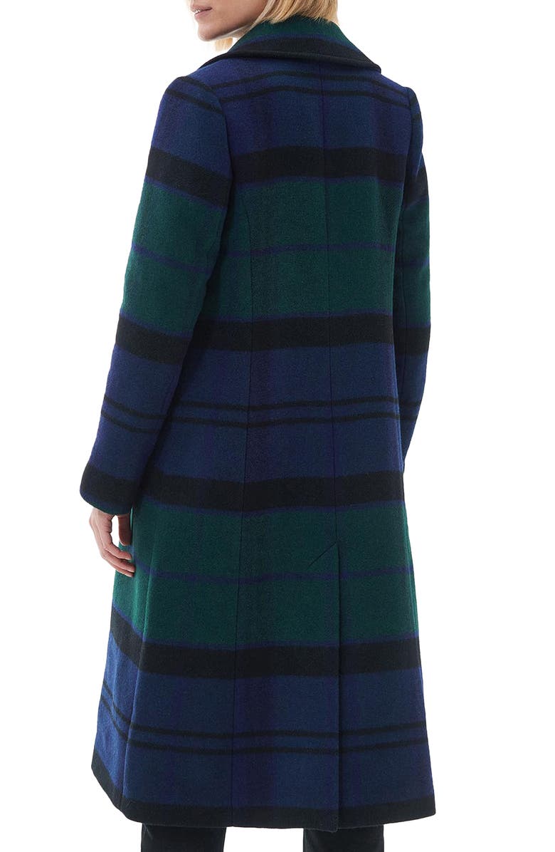 Barbour Marlene Tartan Plaid Wool Blend Peacoat, Alternate, color,