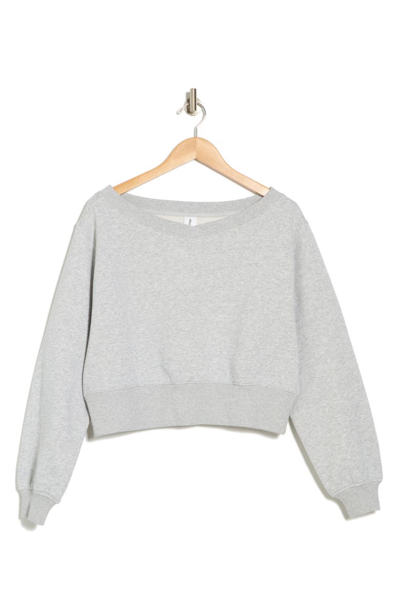 Abound V-Neck Crop Sweatshirt, Alternate, color, Grey Soft Heather