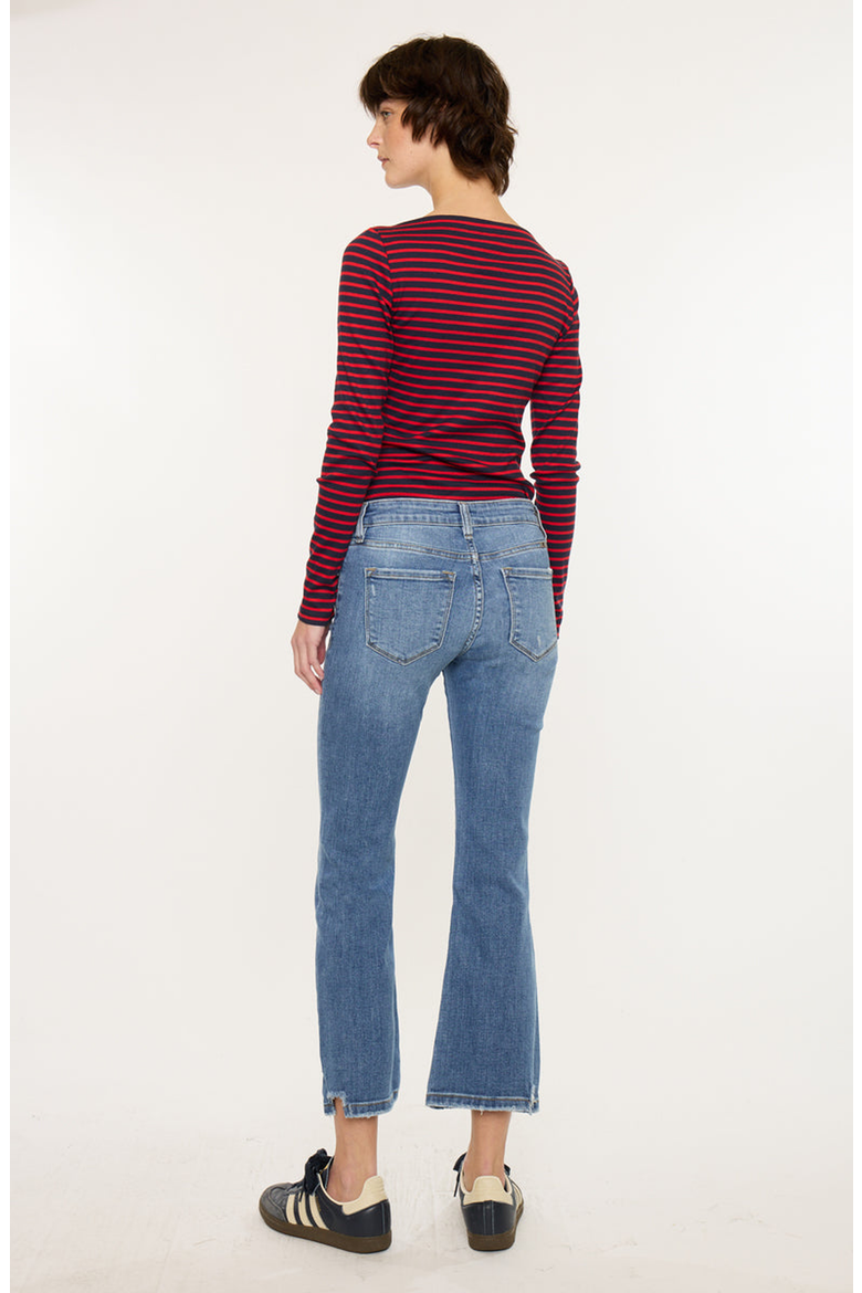 Savanna Essentials Mid Rise Cropped Flare Jeans, Alternate, color, Medium Wash