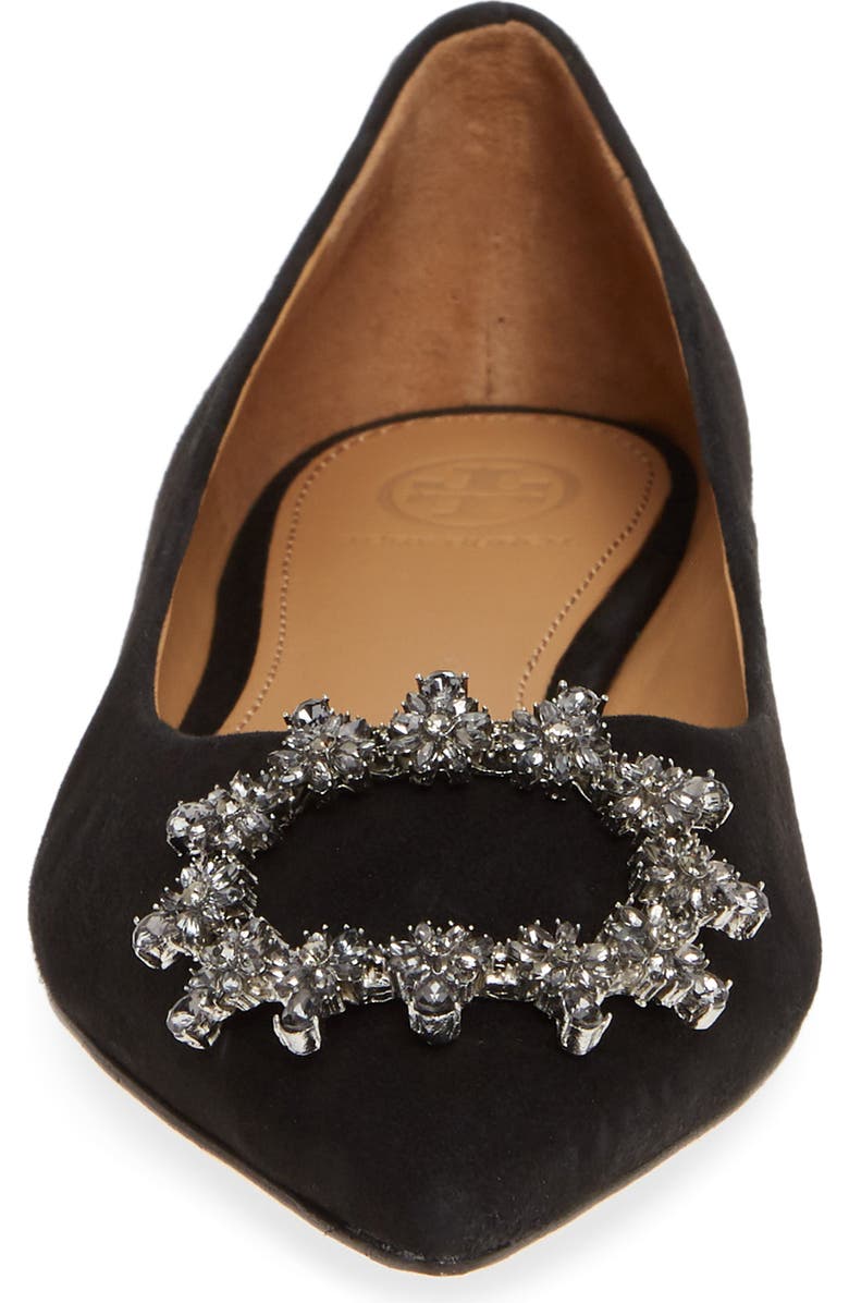 Tory Burch Crystal Buckle Flat, Alternate, color,