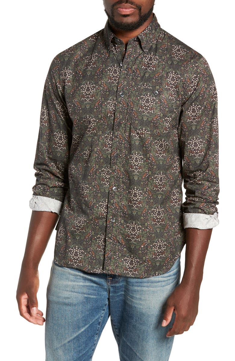 Todd Snyder Classic Fit Thomas Mason Floral Sport Shirt, Main, color, 