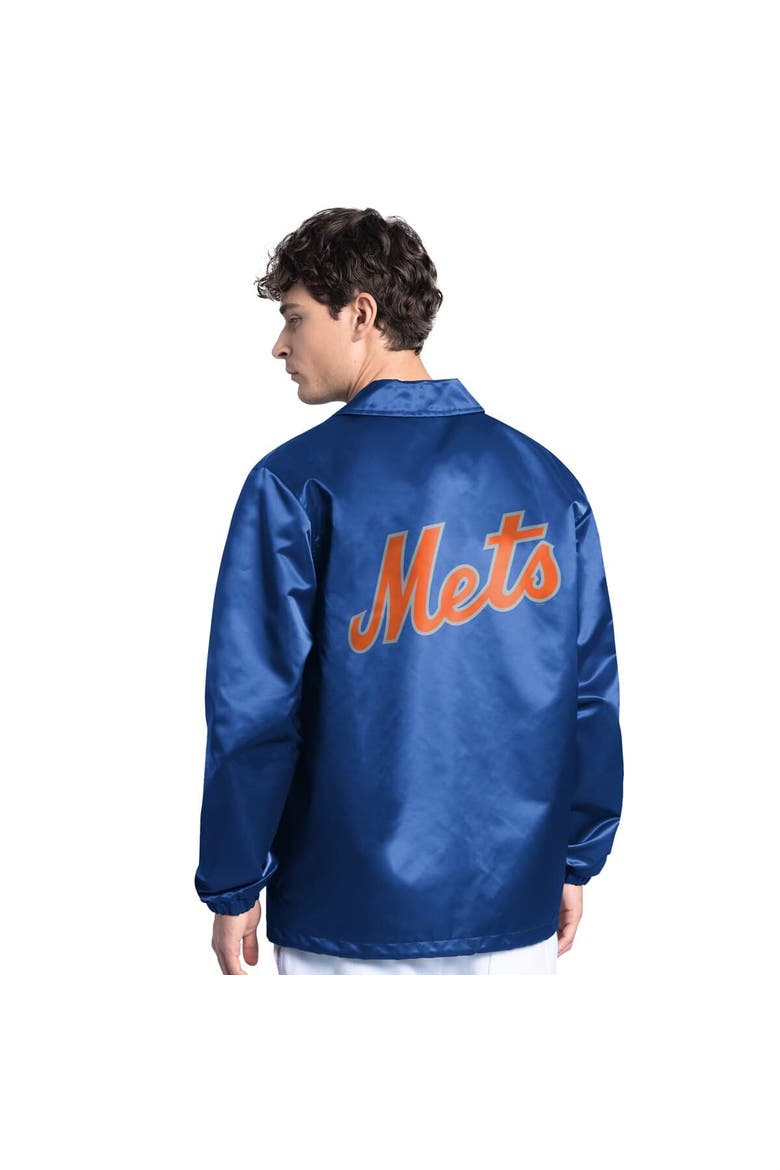 Men's Starter  Royal New York Mets Cooperstown Collection Point Man Full-Snap Coaches Jacket, Alternate, color, Royal