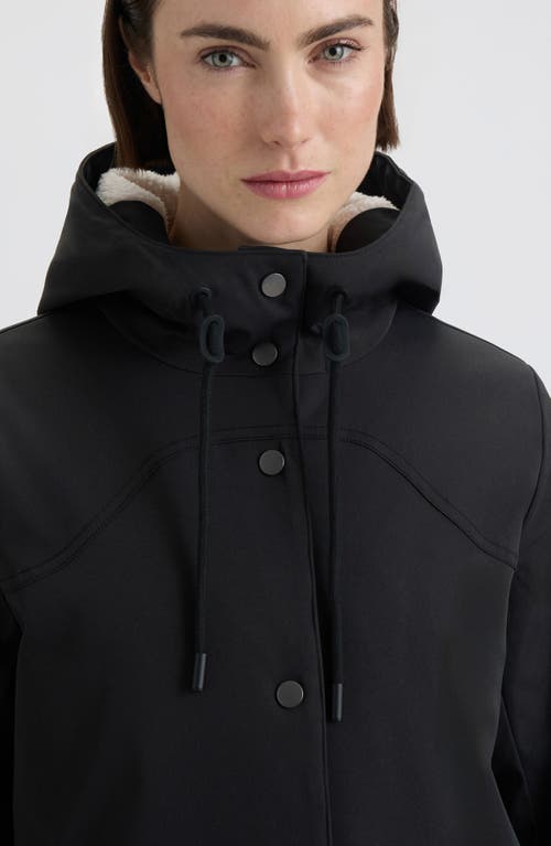 Hunter Billy Hooded Raincoat In Black
