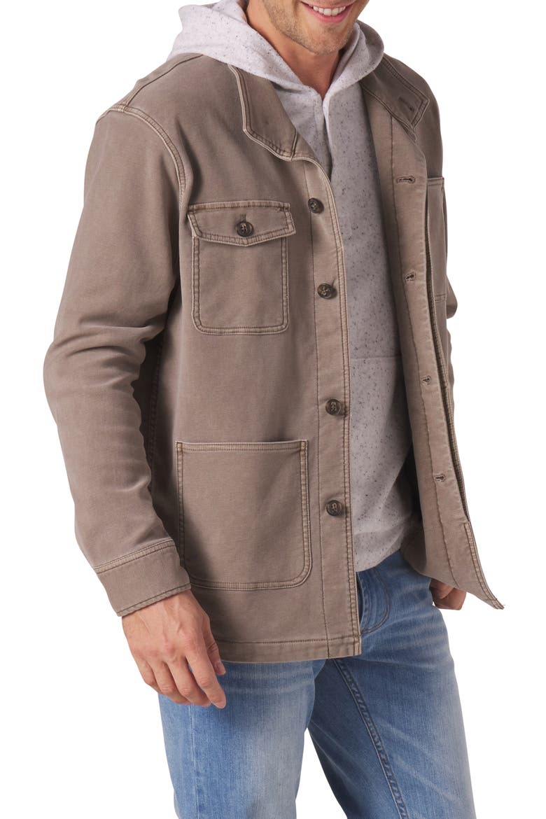 Comfort Terry Cloth Chore Coat, Alternate, color, TAUPE