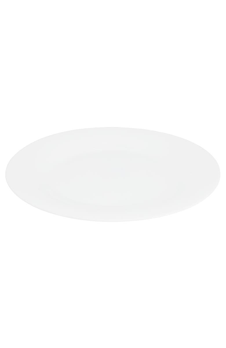 Gibson Ultra White Shadow 6 Piece 10 Inch Opal Glass Dinner Plate Set, Alternate, color, White