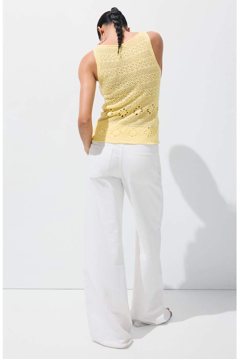 Crocheted Button Front Vest, Alternate, color, YELLOW