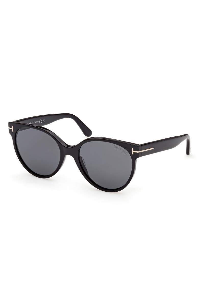 TOM FORD Tallulah 56mm Polarized Round Sunglasses, Alternate, color,