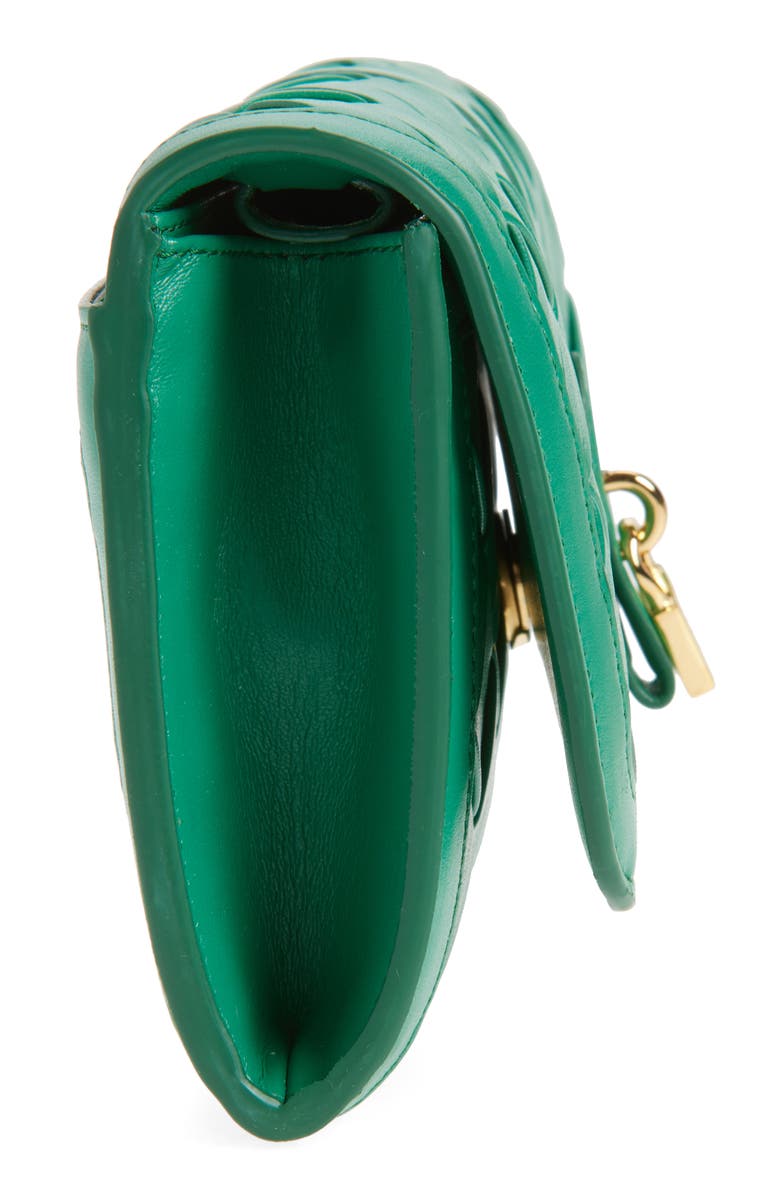 Stella McCartney Ryder Woven Faux Leather Wallet, Alternate, color, Bright Green