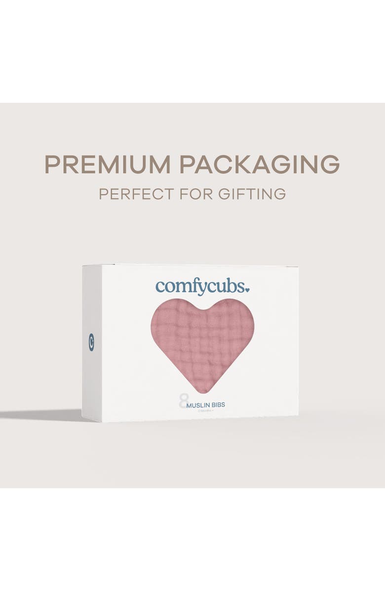 Comfy Cubs Muslin Bibs - Pack of 8, Alternate, color, Multicolor