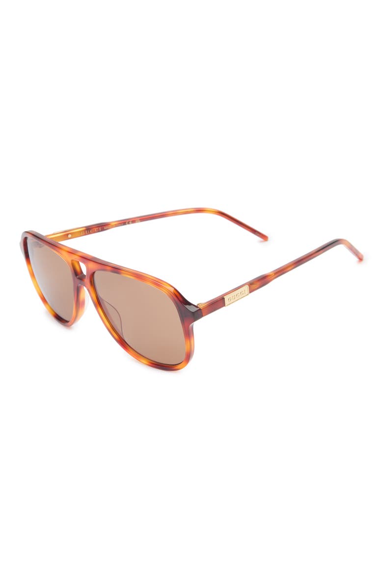 57mm Aviator Sunglasses, Alternate, color, HAVANA HAVANA BROWN