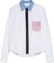 Marni Embroidered Pocket Button-Up Baby Shirt