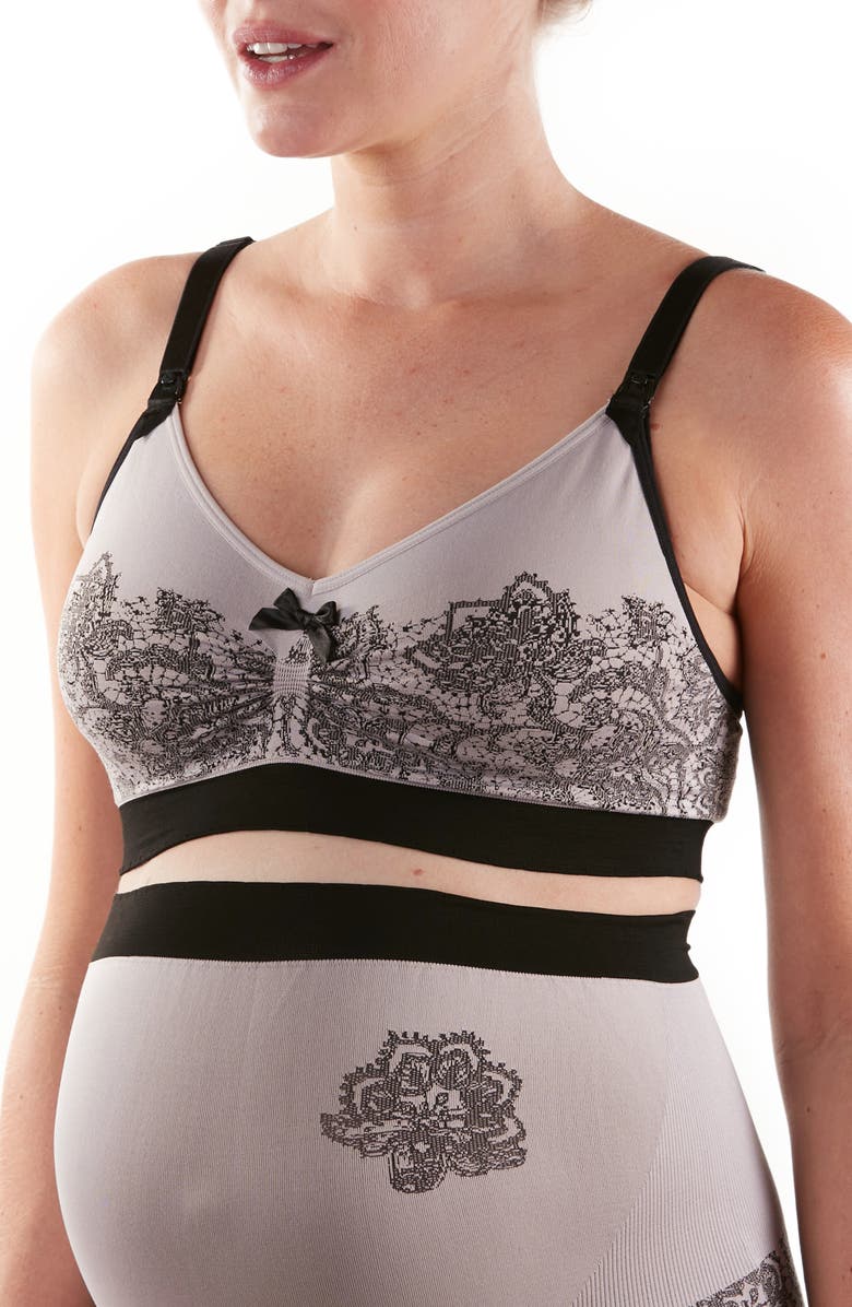 Cache Coeur Illusion Lace Jacquard Maternity/Nursing Bra, Main, color,