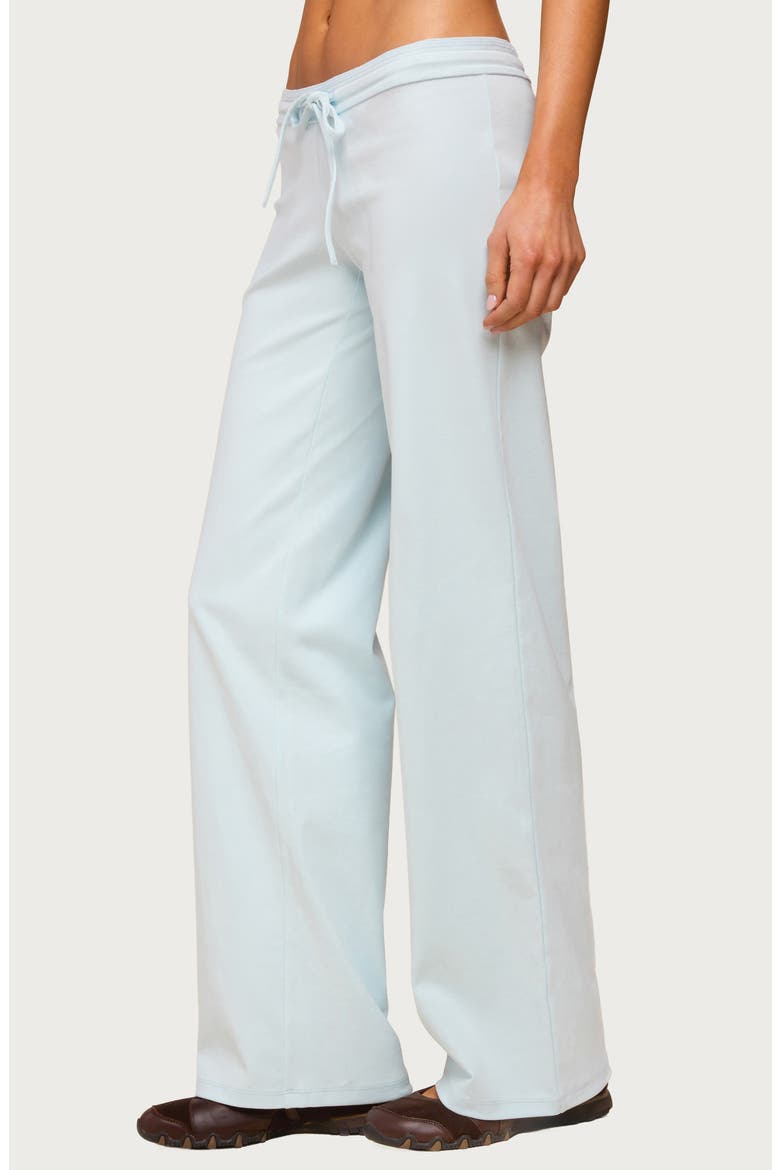 Claudia Stretch Cotton Straight Leg Drawstring Pants, Alternate, color, LIGHT-BLUE