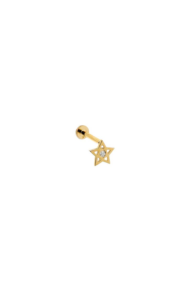 BY ADINA EDEN Tiny CZ Star Threaded Stud Earring 14K, Main, color, 