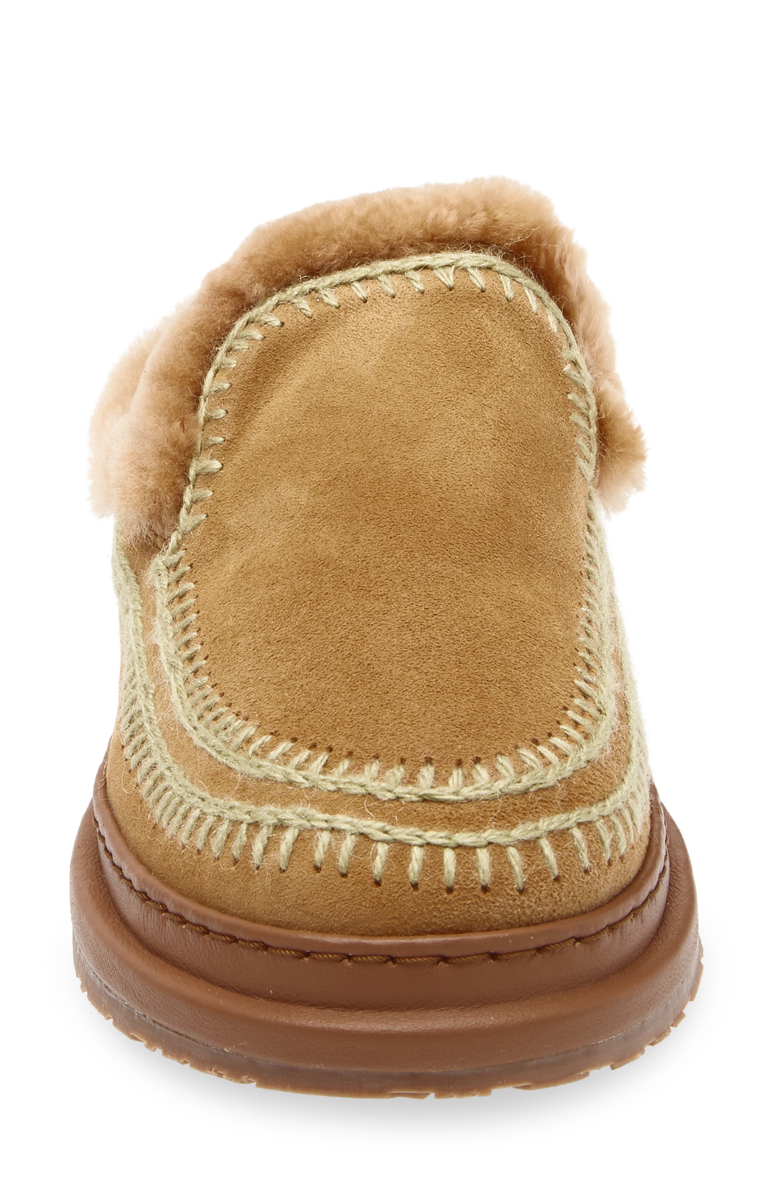 Jun 4.1 Genuine Shearling Lined Slipper, Alternate, color, SAFFRON SUEDE / OLIVE