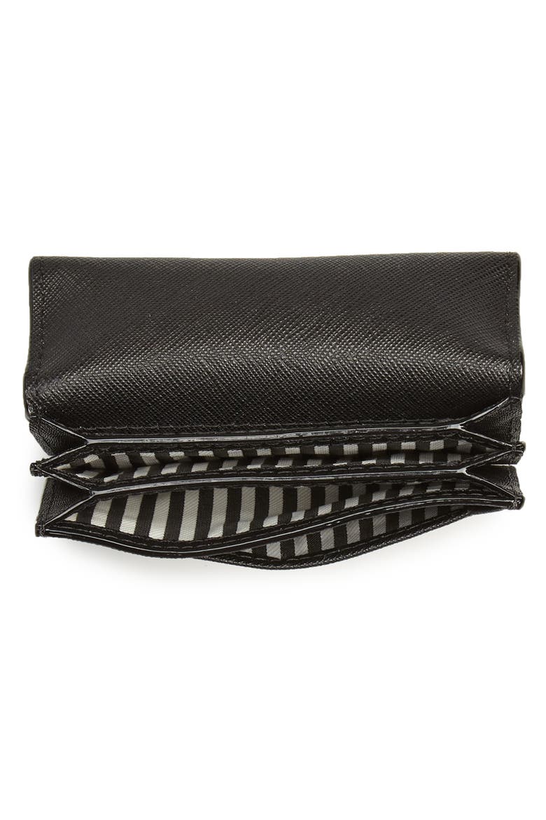 cameron street - annabella leather accordion card case, Alternate, color, BLACK