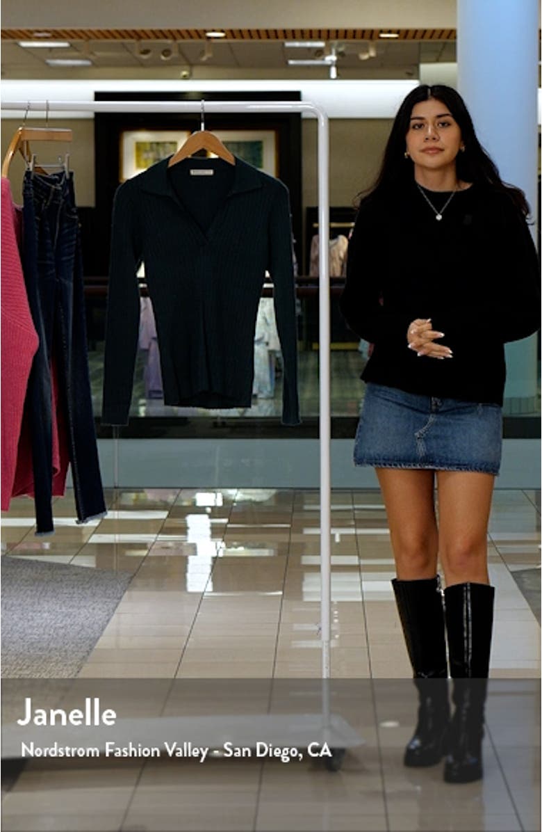 Deserae Rib Long Sleeve Polo, sales video thumbnail