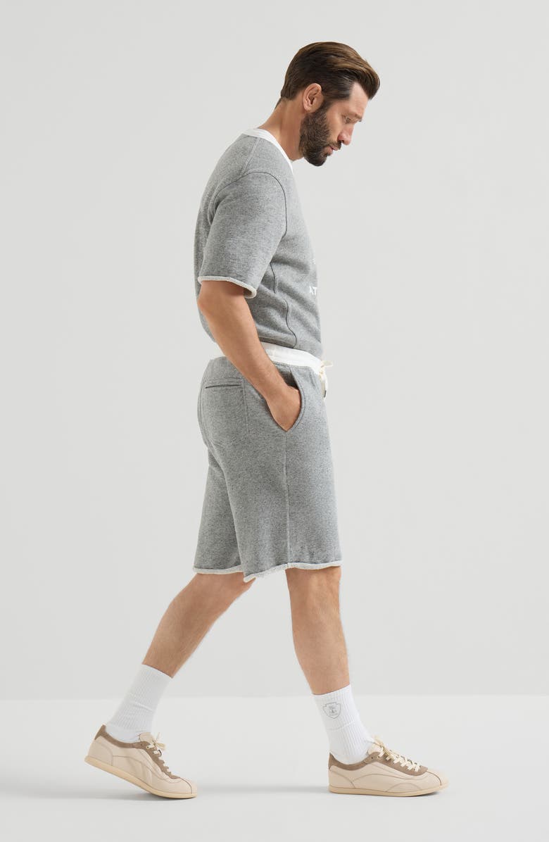 Brunello Cucinelli French terry Bermuda shorts, Alternate, color, Grey