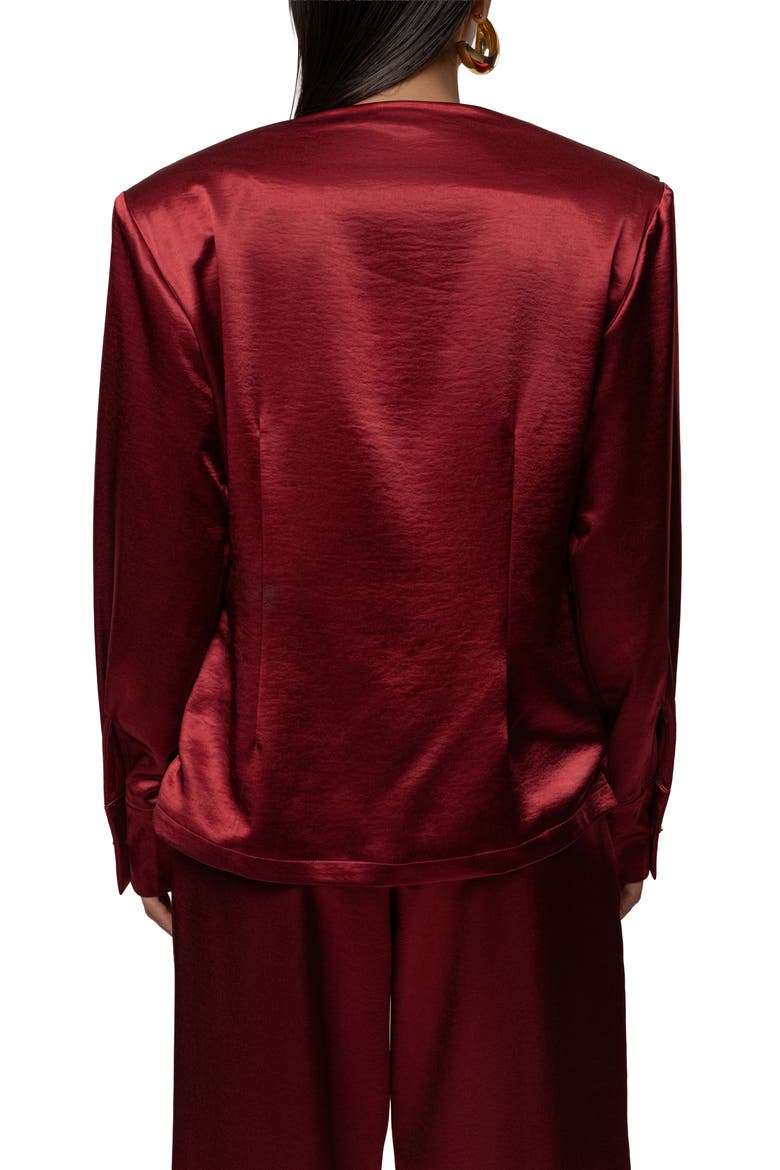 Statement Satin Drape Top, Alternate, color, RED