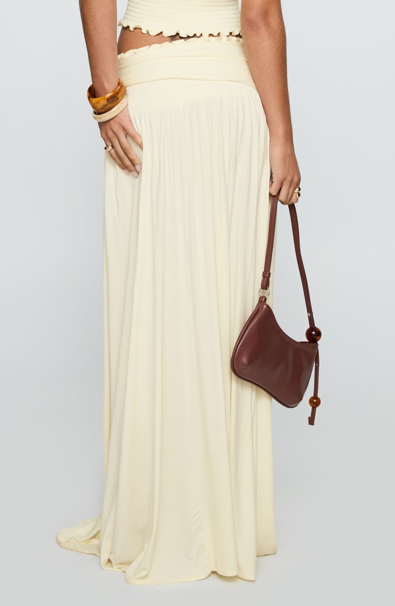 Princess Polly Orbit Smocked Waist Maxi Skirt, Alternate, color, Cream